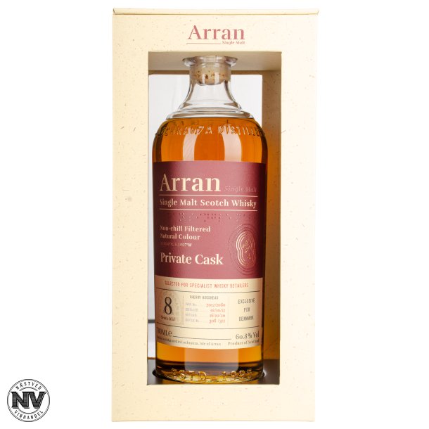 ARRAN SINGLE MALT WHISKY, 8 R PRIVATE CASK