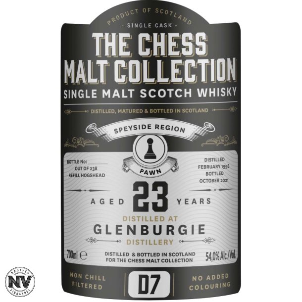 CHESS MALT BLACK PAWN D7 GLENBURGIE 23 R