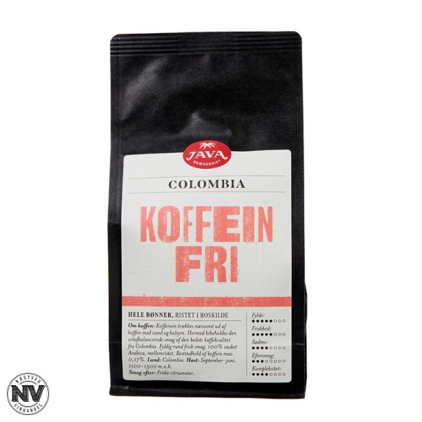 JAVA BRNDERIET KOFFEINFRI COLOMBIA KAFFE - HELE BNNER