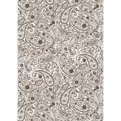 IB LAURSEN GAVEPAPIR, BRUN PAISLEY - 5 METER