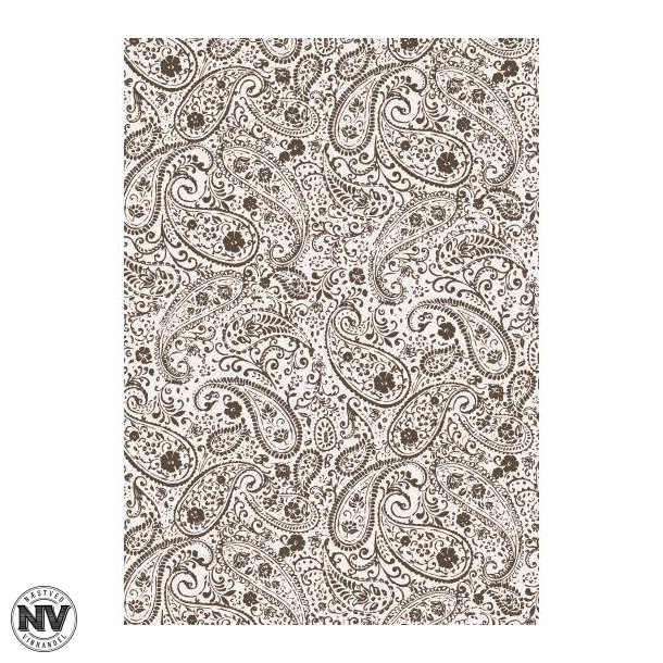 IB LAURSEN GAVEPAPIR, BRUN PAISLEY - 5 METER