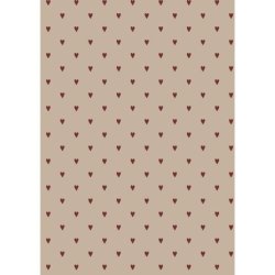 GAVEPAPIR, RDE HJERTER- 5 METER