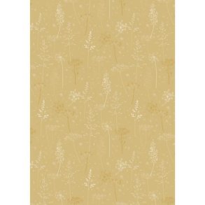 IB LAURSEN GAVEPAPIR, SENNEPSGUL MED BLOMSTERGRNE - 5 METER