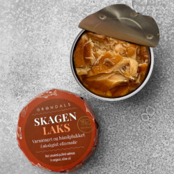 GR�NDALS VARMR�GET H�NDPLUKKET LAKS I �KOLOGISK OLIVENOLIE