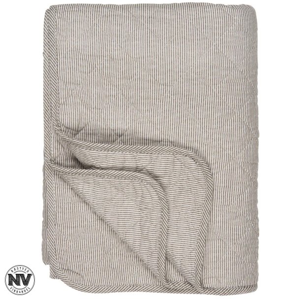 IB LAURSEN QUILT MED BRUNE OG LYSE STRIBER