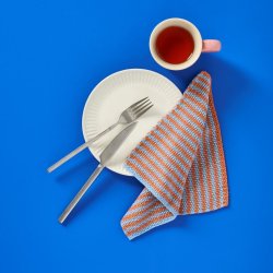 IB LAURSEN MYNTE STRIKKET KARKLUD - BL� &amp; ORANGE STRIBET