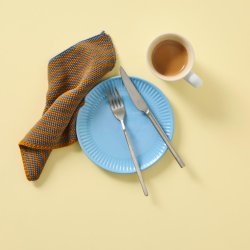 IB LAURSEN MYNTE STRIKKET KARKLUD - GR� &amp; ORANGE STRIBET