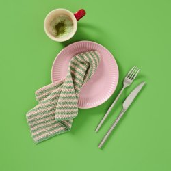 IB LAURSEN MYNTE STRIKKET KARKLUD - GR�N &amp; LYSER�D STRIBET