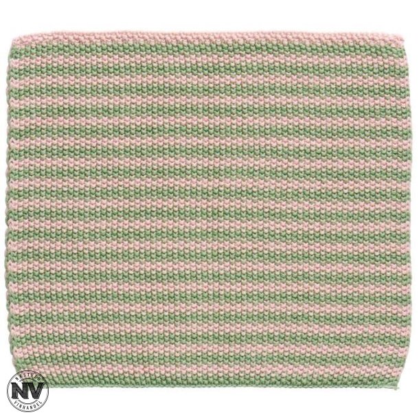 IB LAURSEN MYNTE STRIKKET KARKLUD - GR�N &amp; LYSER�D STRIBET