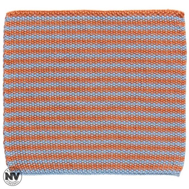 IB LAURSEN MYNTE STRIKKET KARKLUD - BL� &amp; ORANGE STRIBET