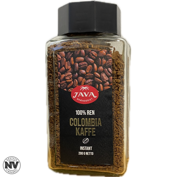 JAVA BR�NDERIETS INSTANT COLOMBIA KAFFE I GLAS - 200 G.