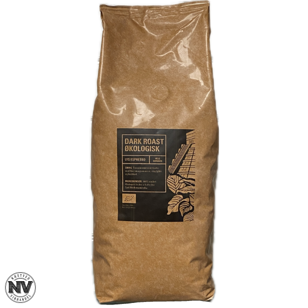 JAVA BR�NDERIETS �KOLOGISK DARK ROAST LYS ESPRESSO KAFFE - 1 KG. HELE B�NNER