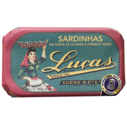 LUCAS SARDINER I GRN PEBER OG OLIVENOLIE