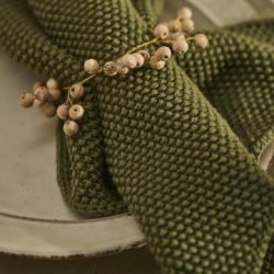 MYNTE STRIKKET KARKLUD - OLIVENGRN