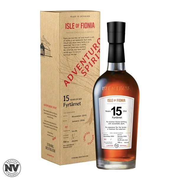 ISLE OF FIONIA, FYRT�NET 15 �RS LIMITED EDITION, �KOLOGISK DANSK SINGLE MALT WHISKY