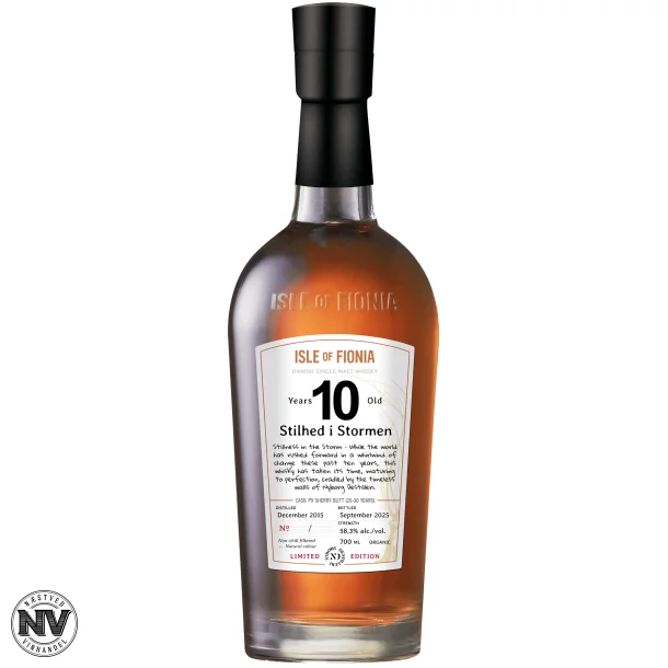 ISLE OF FIONIA, STILHED I STORMEN 10 RS LIMITED EDITION, KOLOGISK DANSK SINGLE MALT WHISKY