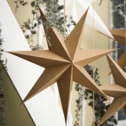 STELLA 7 KANTET STJERNE I NATURPAP - 60 CM