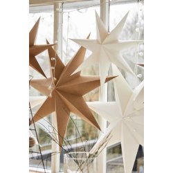 STELLA 7 KANTET STJERNE I NATURPAP - 90 CM