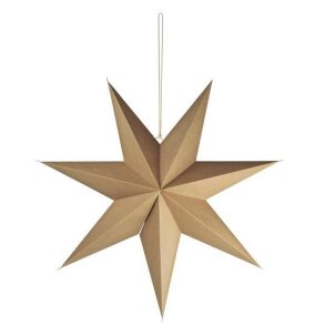 STELLA 7 KANTET STJERNE I NATURPAP - 90 CM