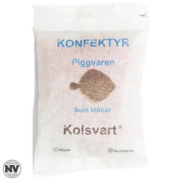 KOLSVART, PIGGVAREN - SYRLIG BLBR VINGUMMI